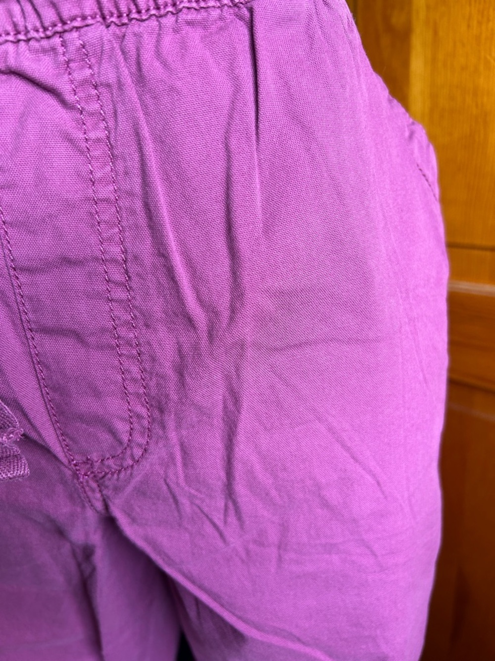 Casual Elastic-Waist Wine Pants - Picture 2 of 6